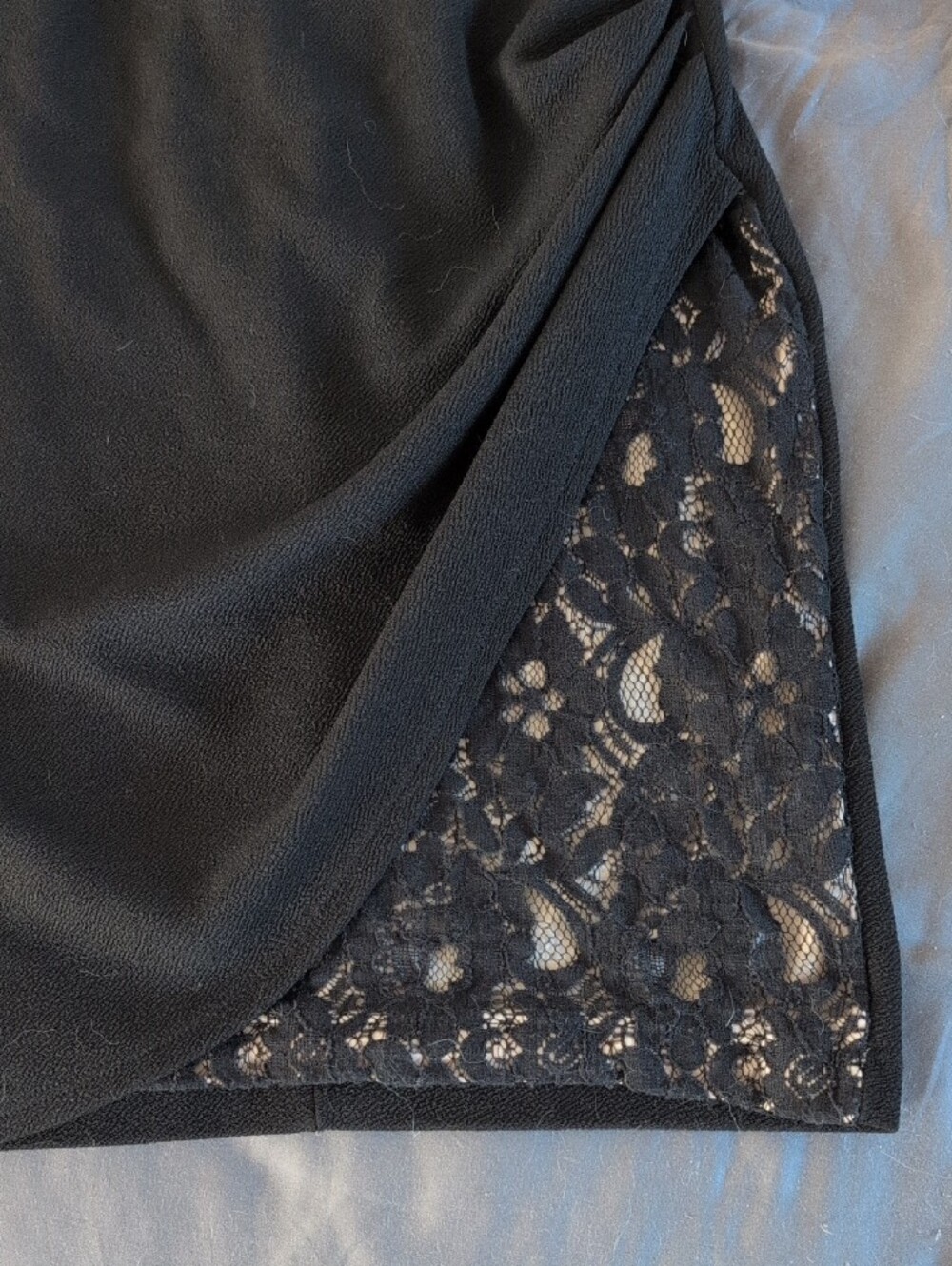 Eclipse Black Lace-Trim Wrap Mini Dress - Picture 4 of 6